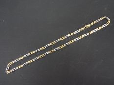 A 9ct two-tone gold necklace, 50 cm (l), approximately 24.