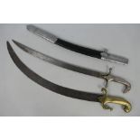 A Middle Eastern scimitar type sword,