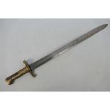 A brass hilted sword bayonet,