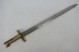 A brass hilted sword bayonet,