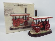 A boxed Leonardo Collection static model of a traction engine, approximately 24 cm (h).