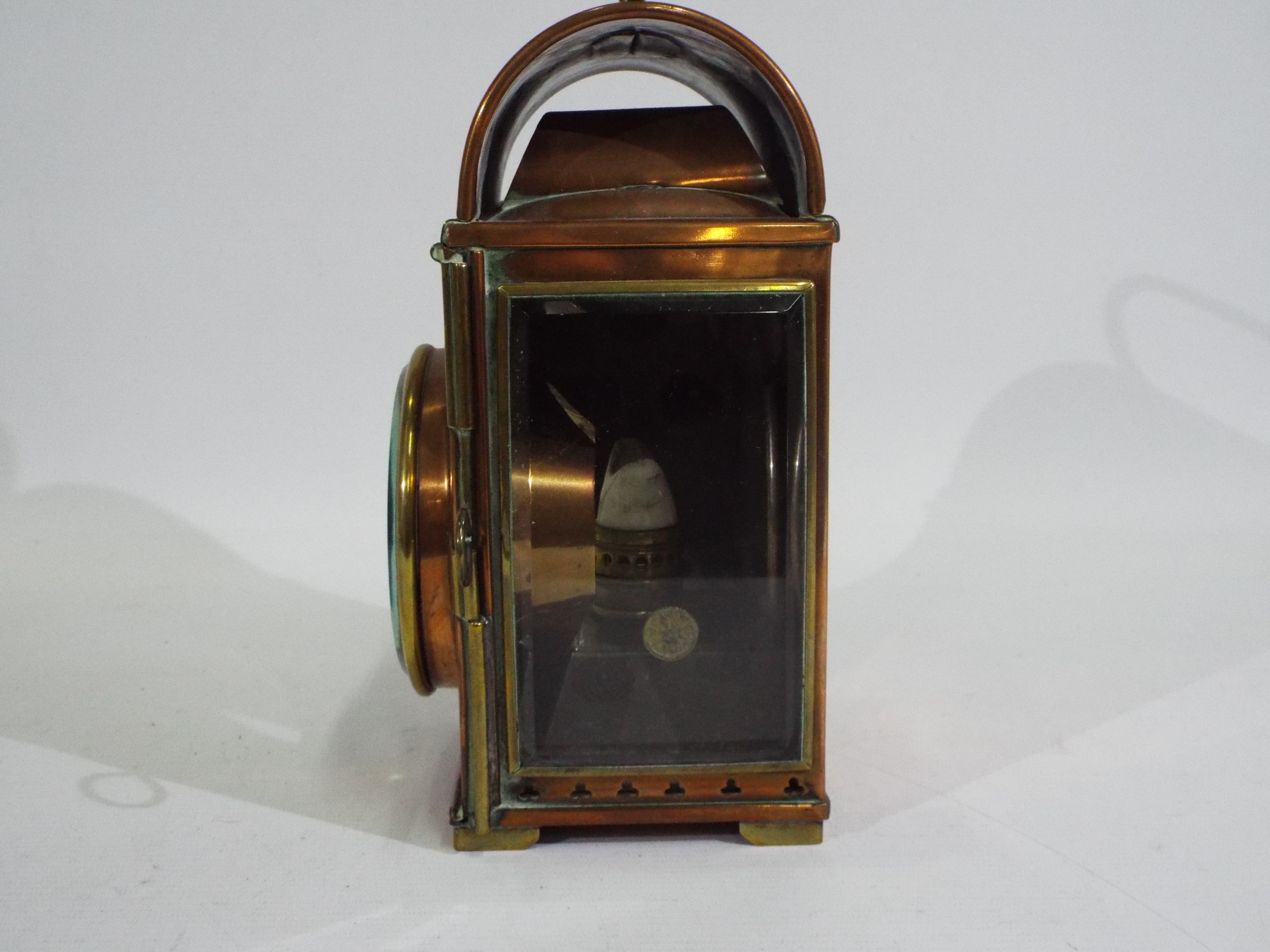 A Merryweather & Sons, London, copper and brass lamp / lantern, - Image 3 of 6