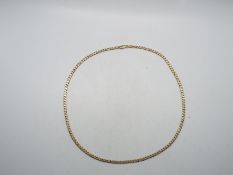 A 9ct yellow gold curb link necklace, 48 cm (l), approximately 9 grams.