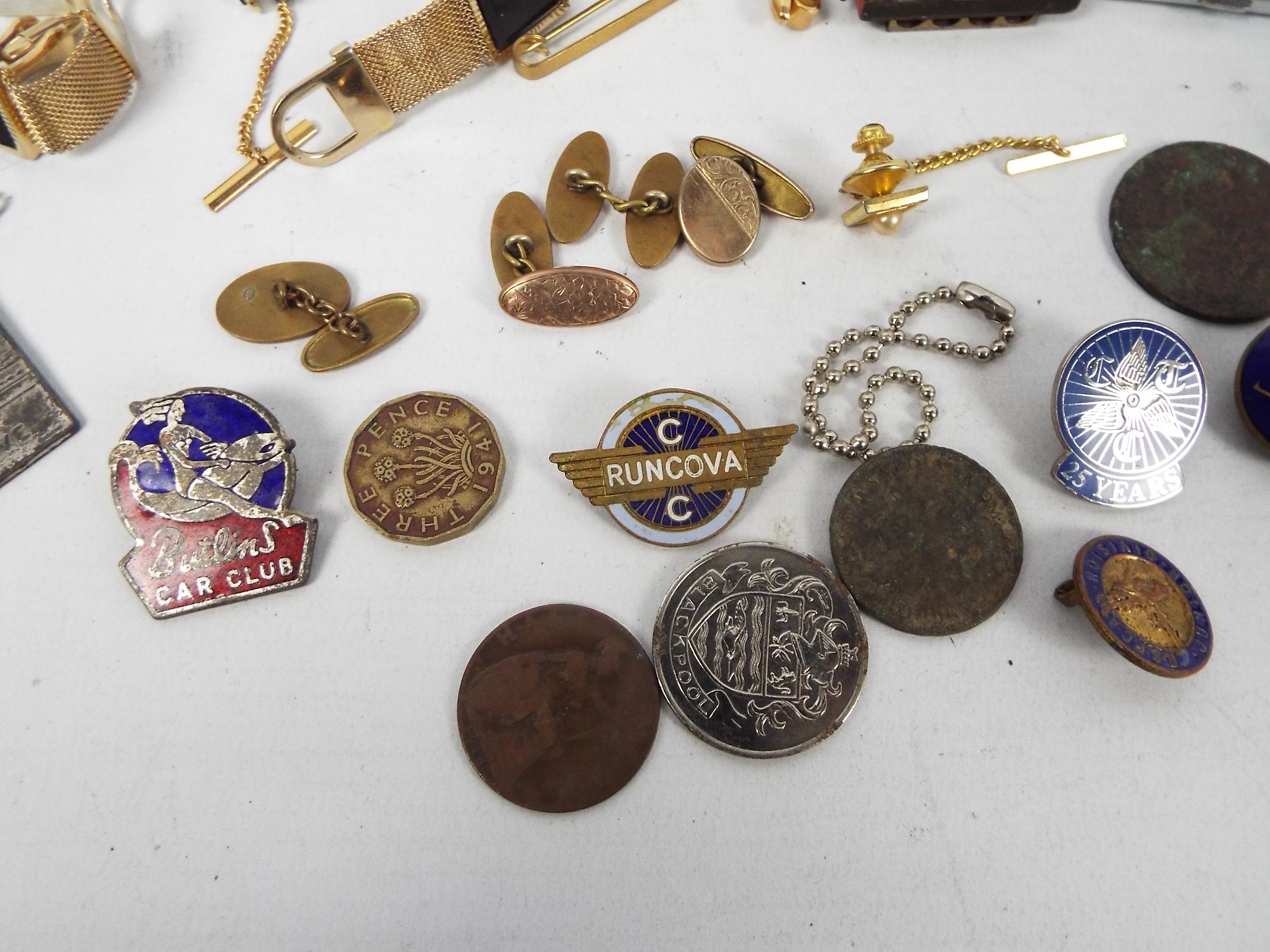 Mixed collectables to include rocking horse model, dress studs, cufflinks, enamel badges, - Image 4 of 5