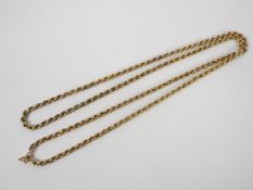 A 9ct yellow gold, rope twist necklace, 79 cm (l),