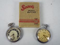 Two pocket watches comprising an Ingersoll and a Services Sports Watches County (boxed).