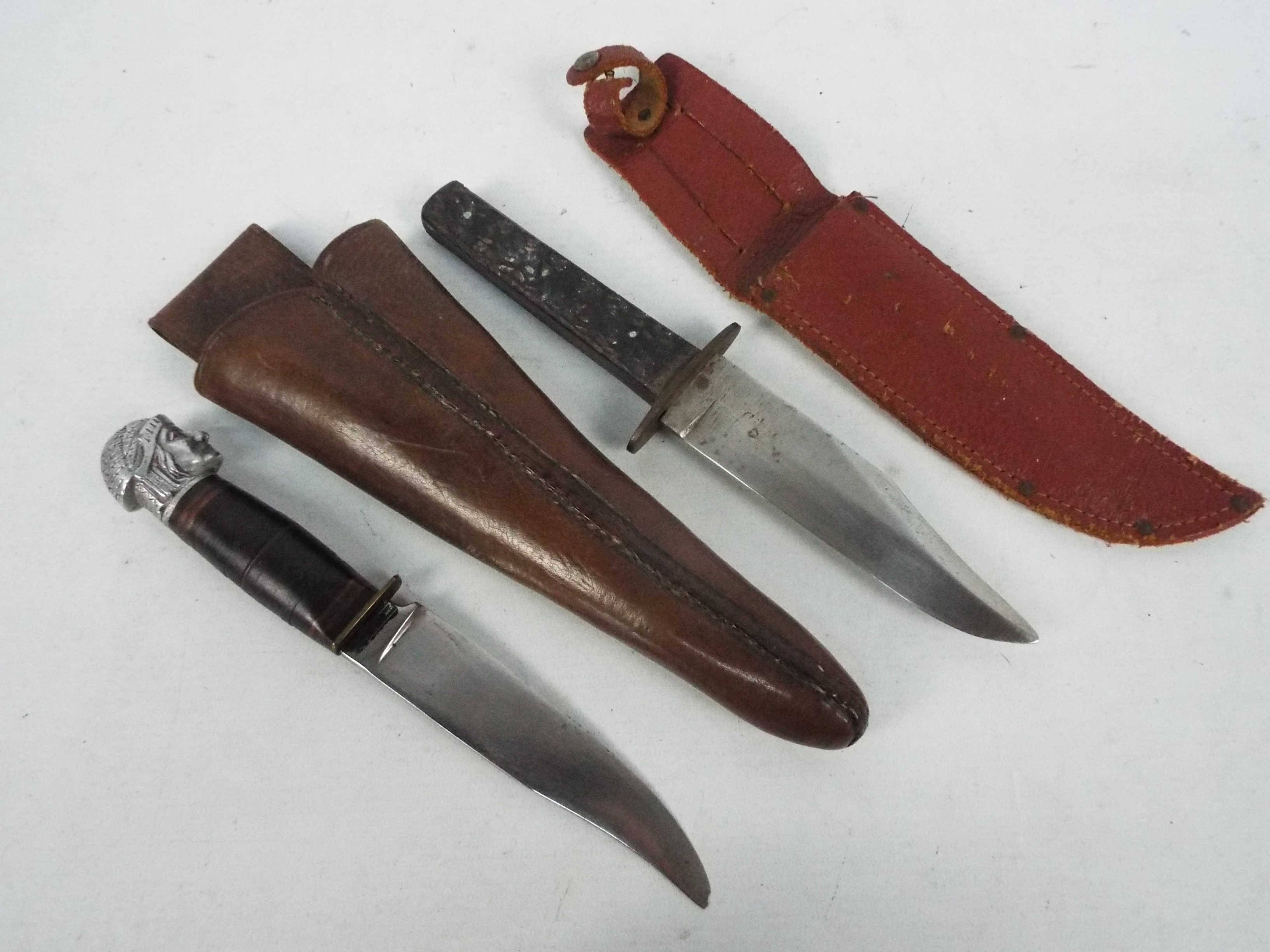 Two Bowie type knives comprising a J Nowill & Sons Sheffield example and one other,