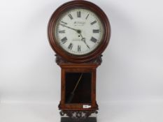 A good mahogany cased drop-dial wall clock,