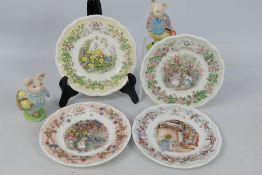 Lot to include four Brambly Hedge Seasons plates, Spring, Summer,