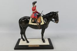 Coalport - Large ceramic figure group of Queen Elizabeth II taking the salute at Trooping the