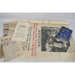 A collection of war and military related ephemera to include The First And The Last by Adolf
