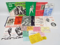 Sporting Programmes &amp; Tickets, Cricket, Athletics, and Rugby Union etc.