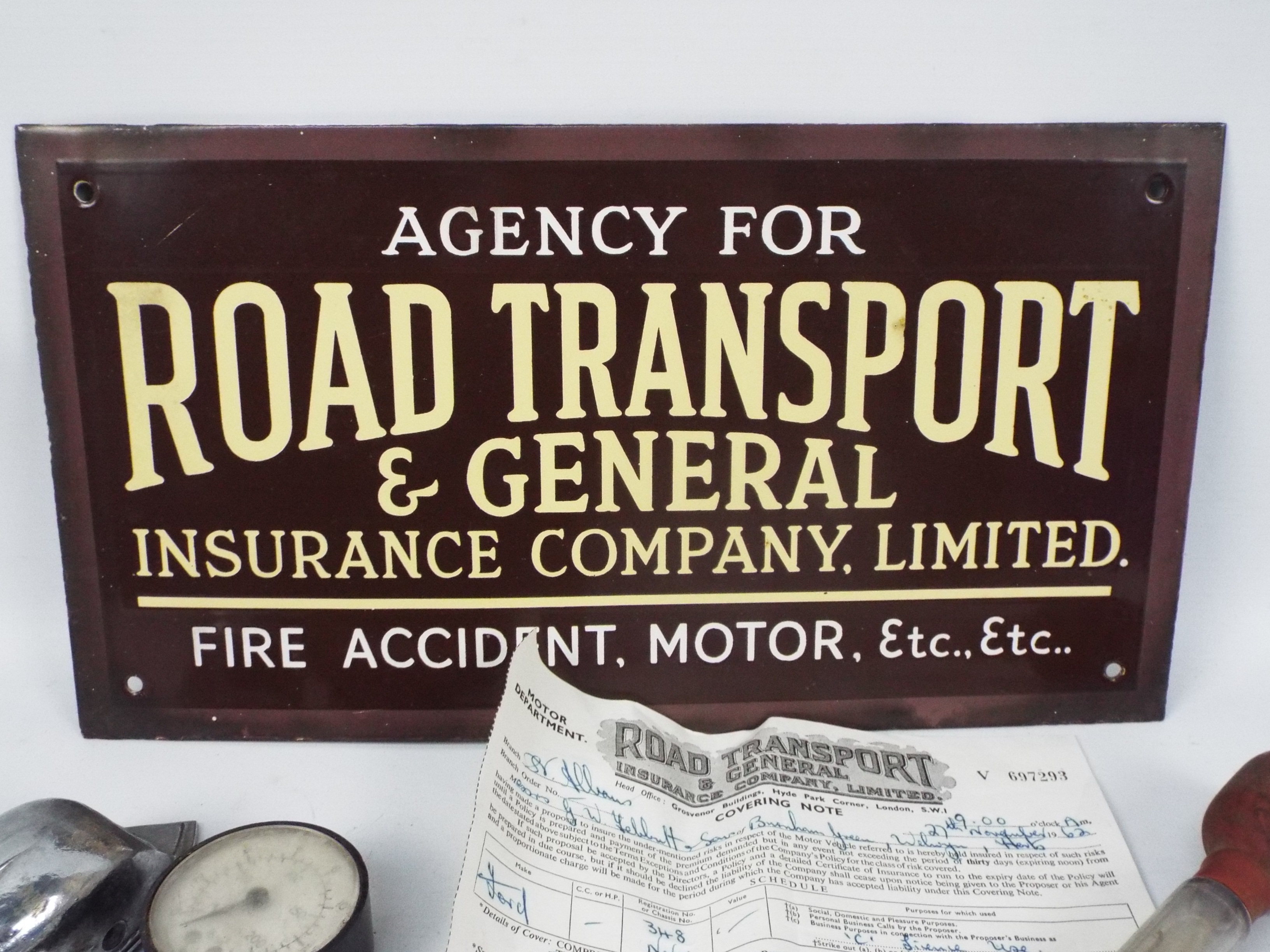 Automobilia - Vintage enamel advertising sign, - Image 2 of 3