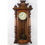 A Vienna-style weight-driven striking wall clock by Gustav Becker,