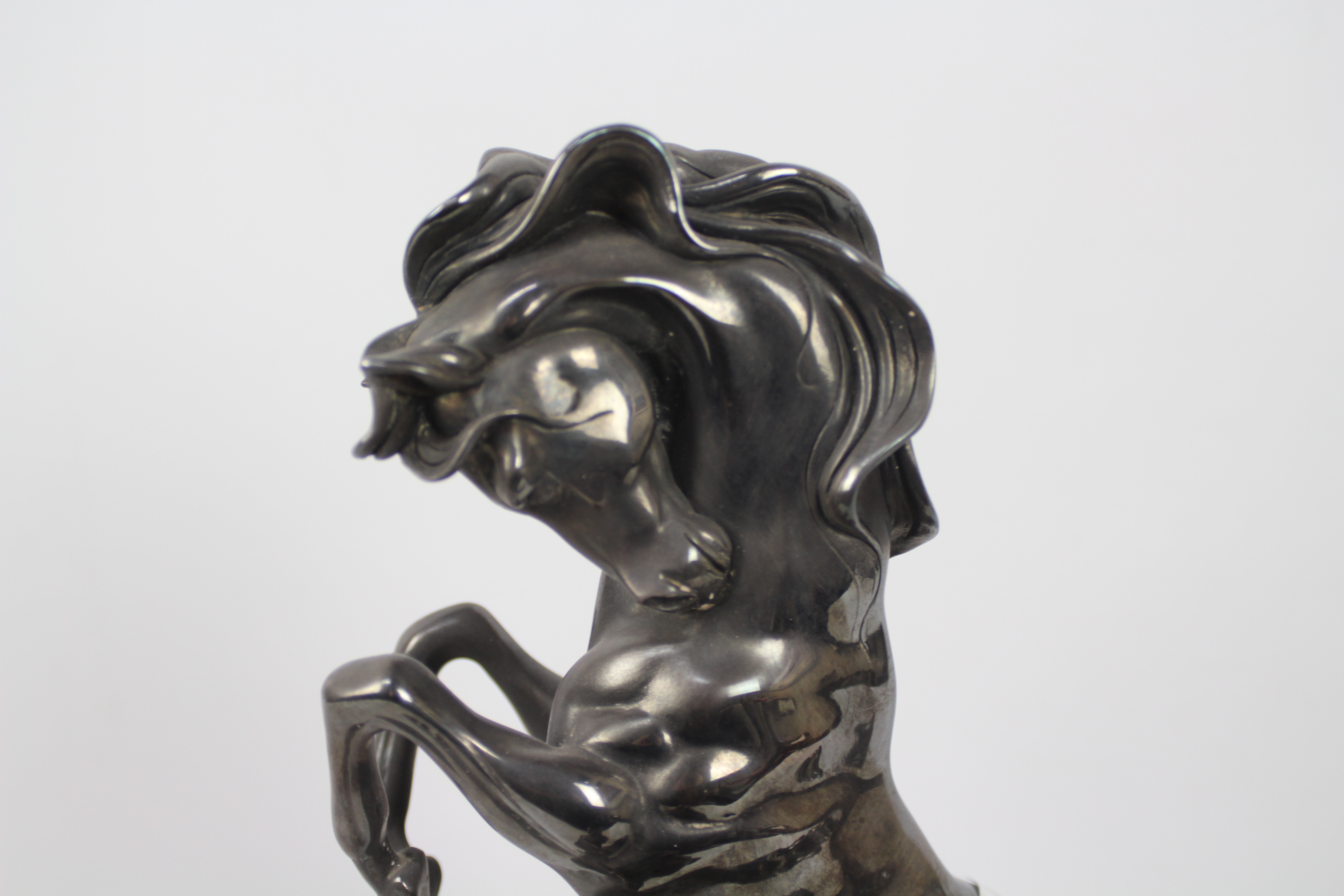 Ottaviani (Italian), 20th century - A silvered sculpture of three horses surmounting a rock, - Image 6 of 7