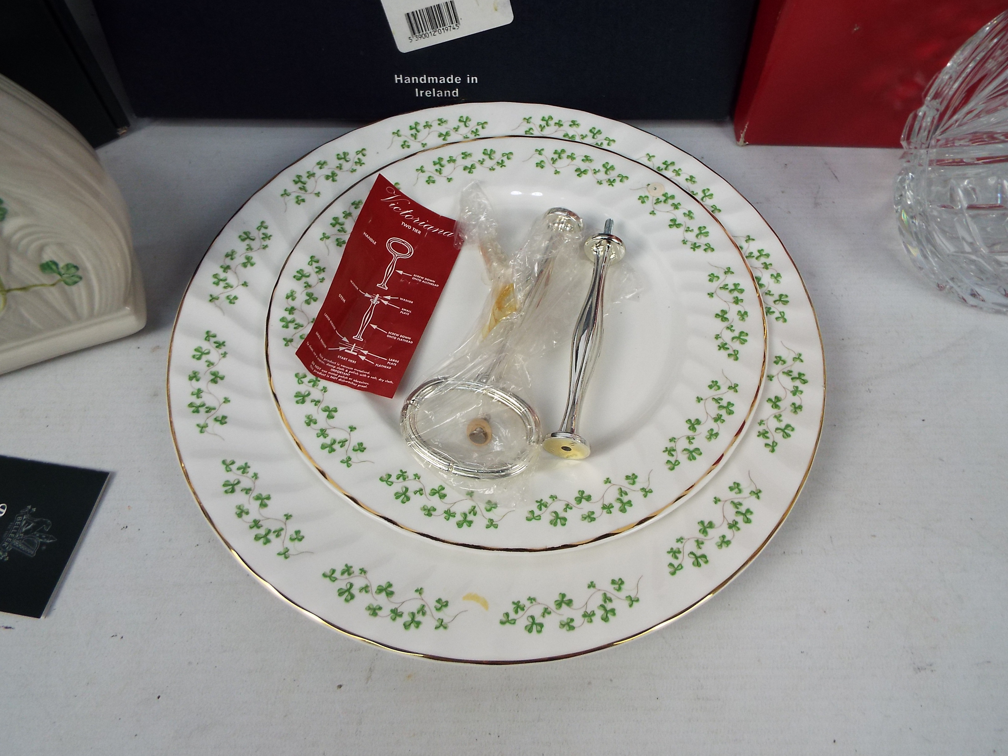Lot to include a boxed Belleek Daisy mantel clock, - Image 3 of 4