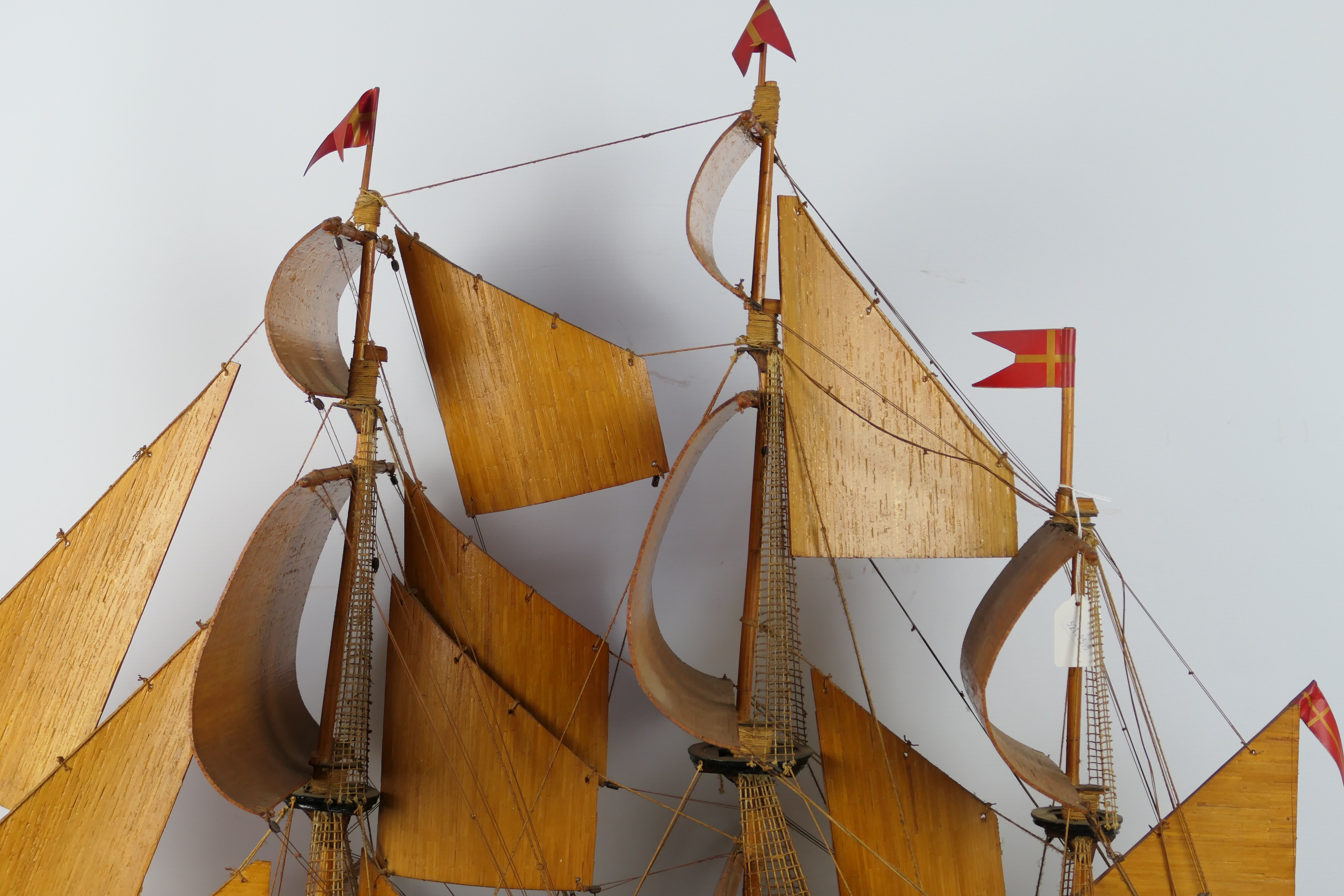 A substantial 20th century model of the three mast warship Norske Love, - Image 5 of 10