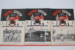 Football Programmes, Manchester United home programmes versus Blackpool,