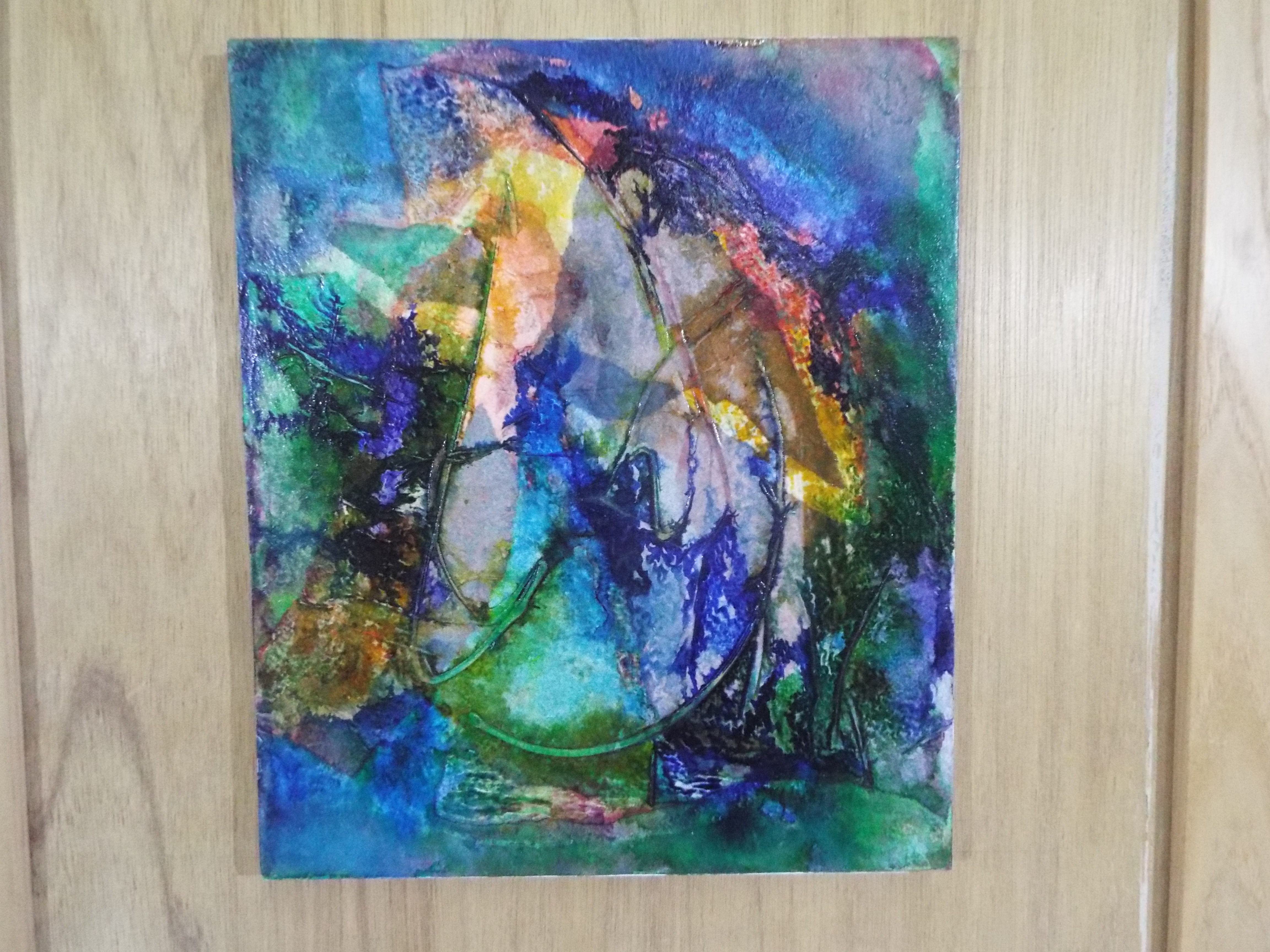 Gabrieli Trynkler (Polish) - Abstract mixed media on board, mounted to wooden frame, unsigned, - Image 2 of 4
