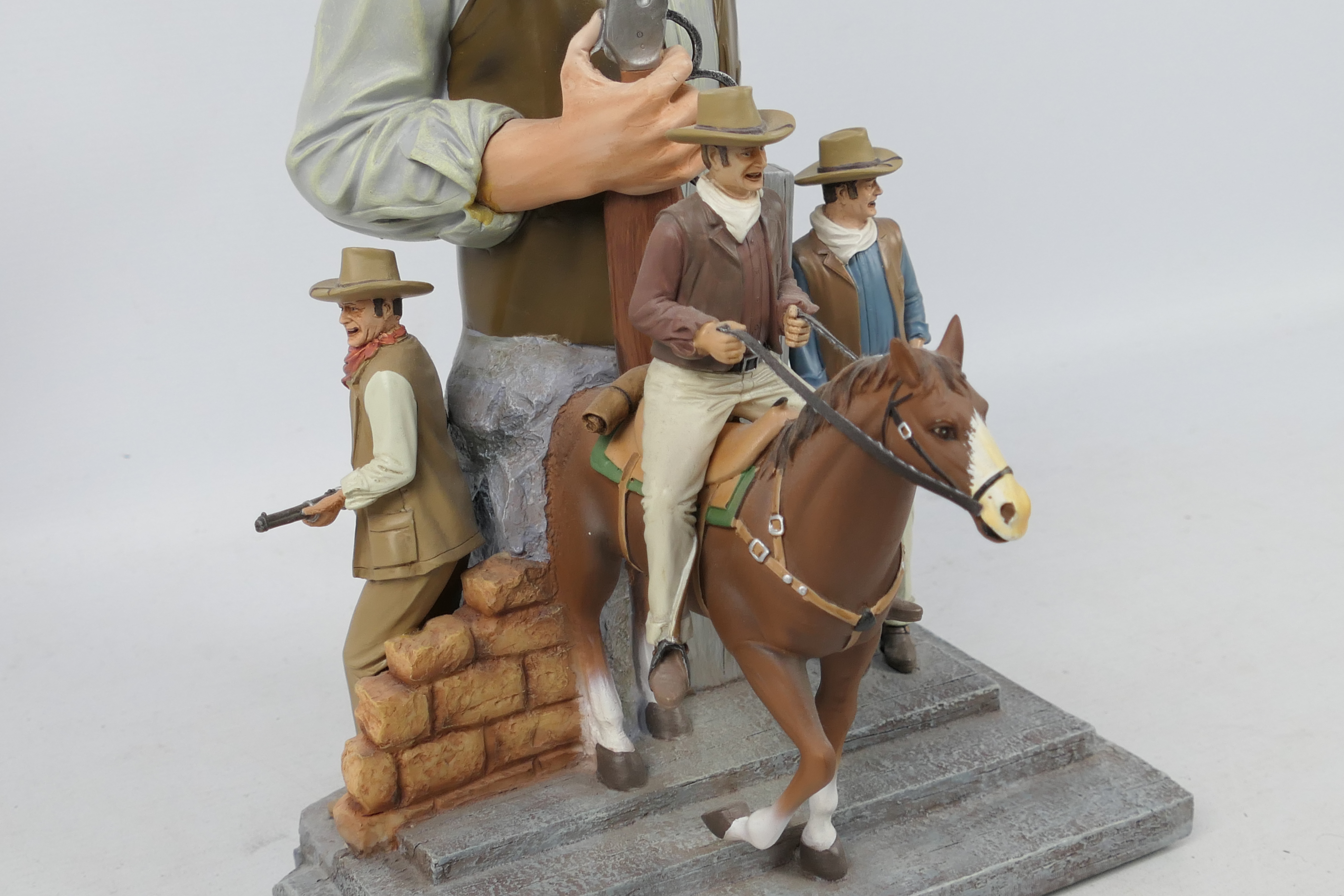 A Bradford Exchange limited edition figure group, John Wayne American Legend, 2203 of 5000, - Image 3 of 6