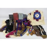 Masonic Interest - A group of Masonic related items to include robes, sashes / collars, literature,