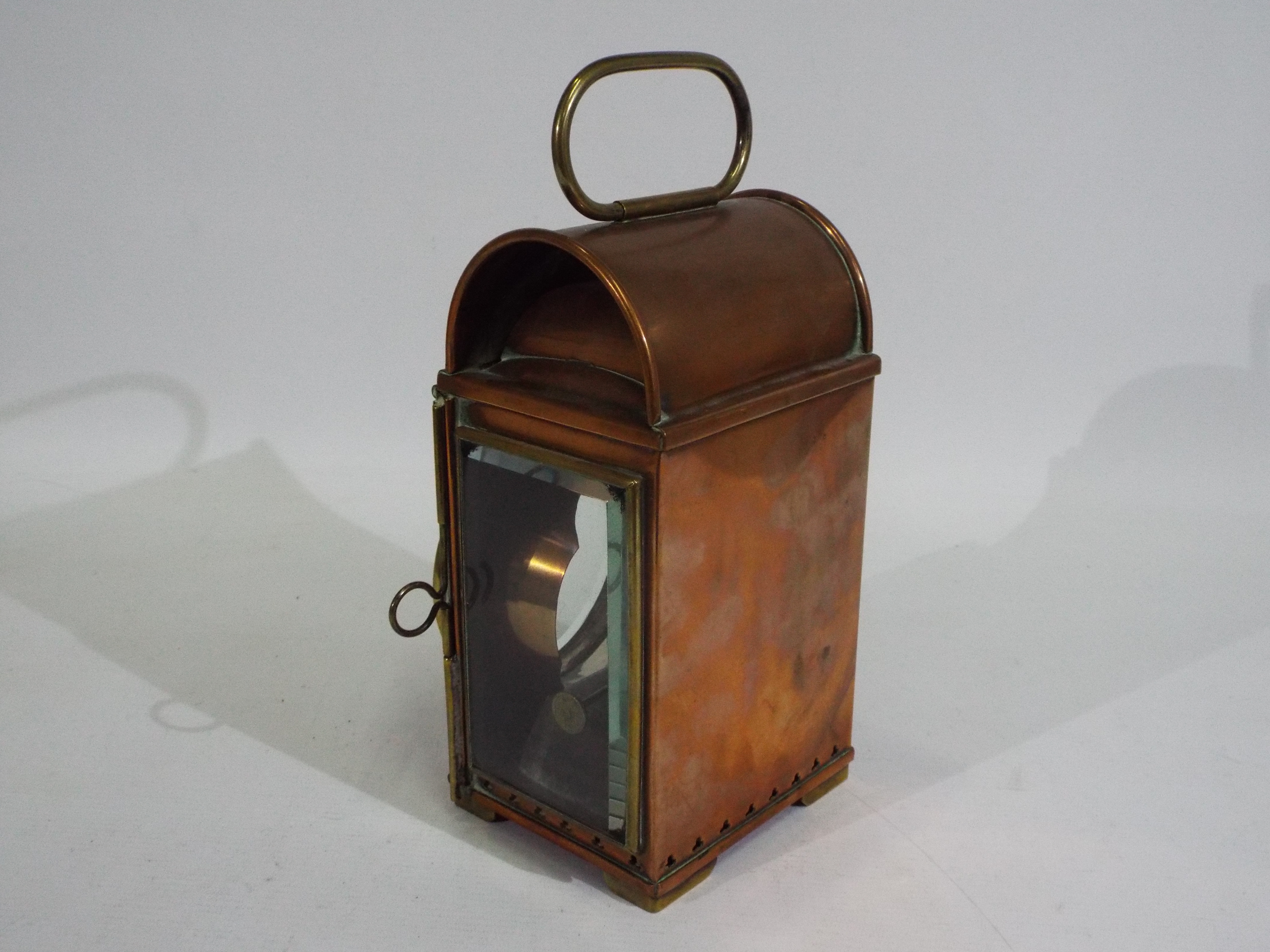 A Merryweather & Sons, London, copper and brass lamp / lantern, - Image 4 of 6