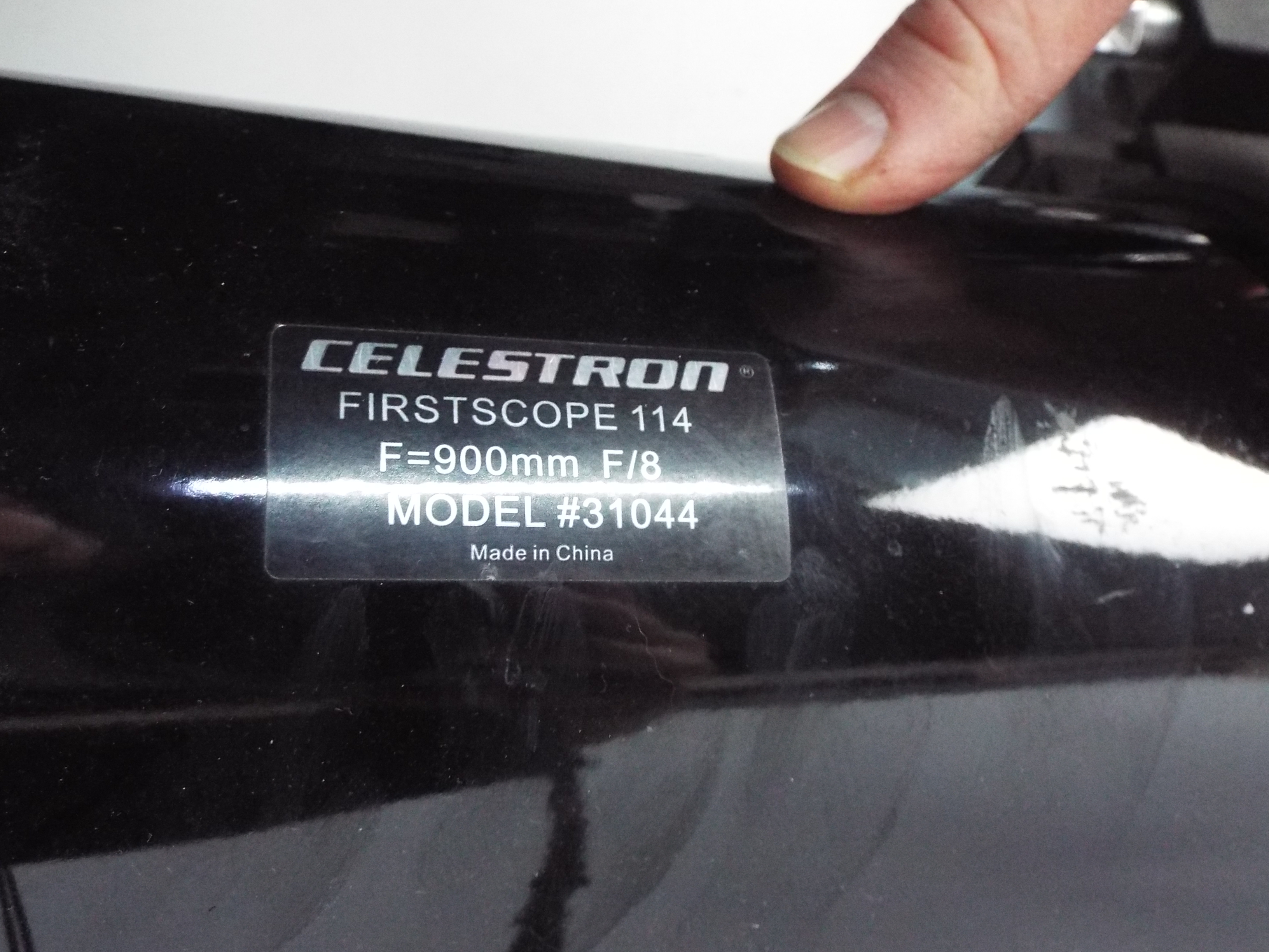 A Celestron Firstscope 114 celestial telescope with tripod stand. - Image 5 of 6