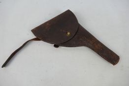 A Boer war style leather pistol holster.