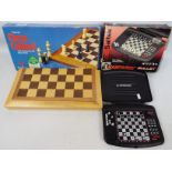 A vintage Cardinal chess set with folding board and 8 cm (h) king,