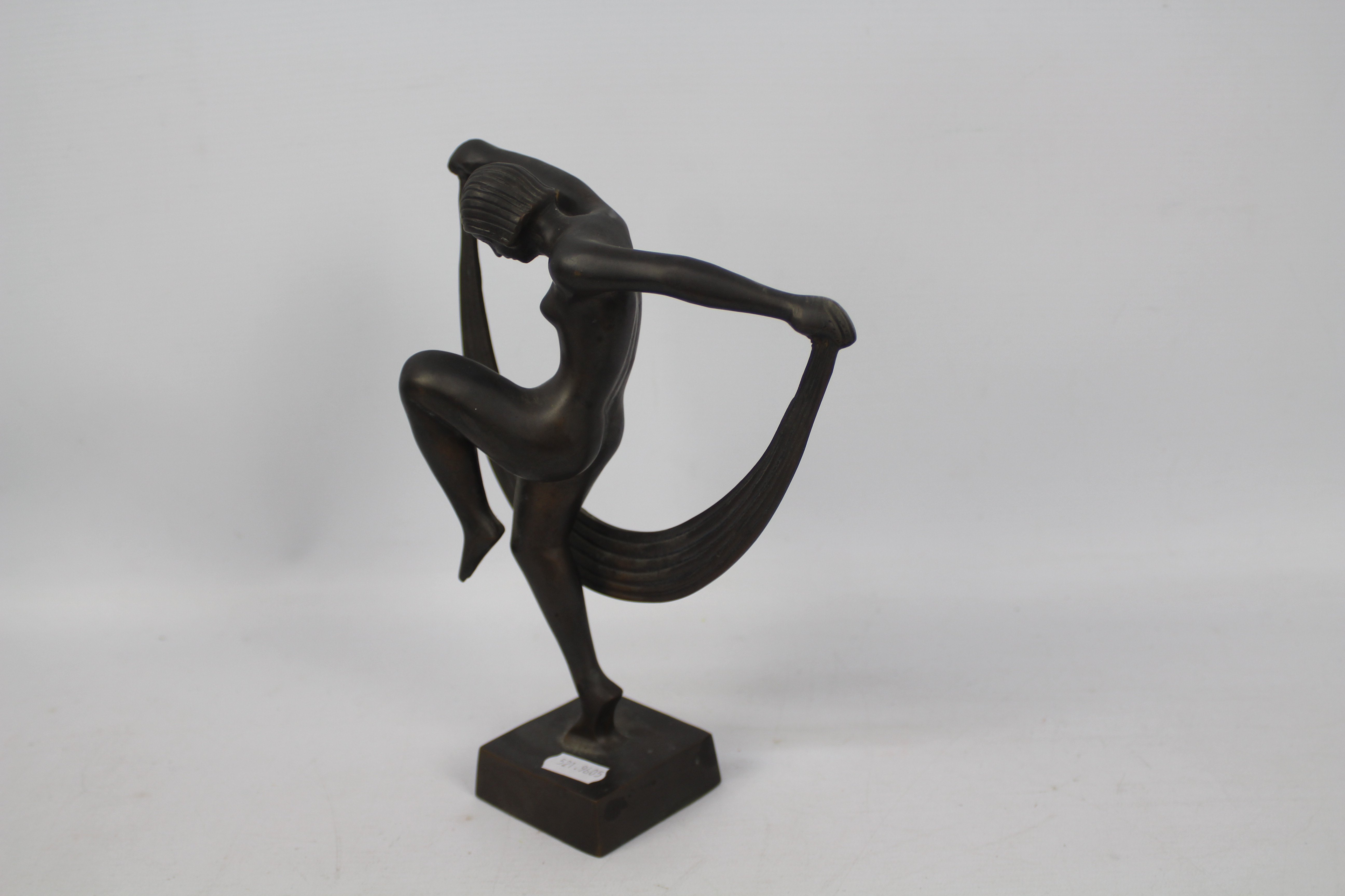 An Art Deco style figure after Demetre Chiparus, entitled Footsteps, - Image 7 of 7