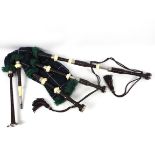 A set of Sinclair bagpipes with ivory and white metal mounts c.1957.