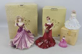 Coalport - Three boxed figures of ladies comprising two Ladies Of Fashion collection models,