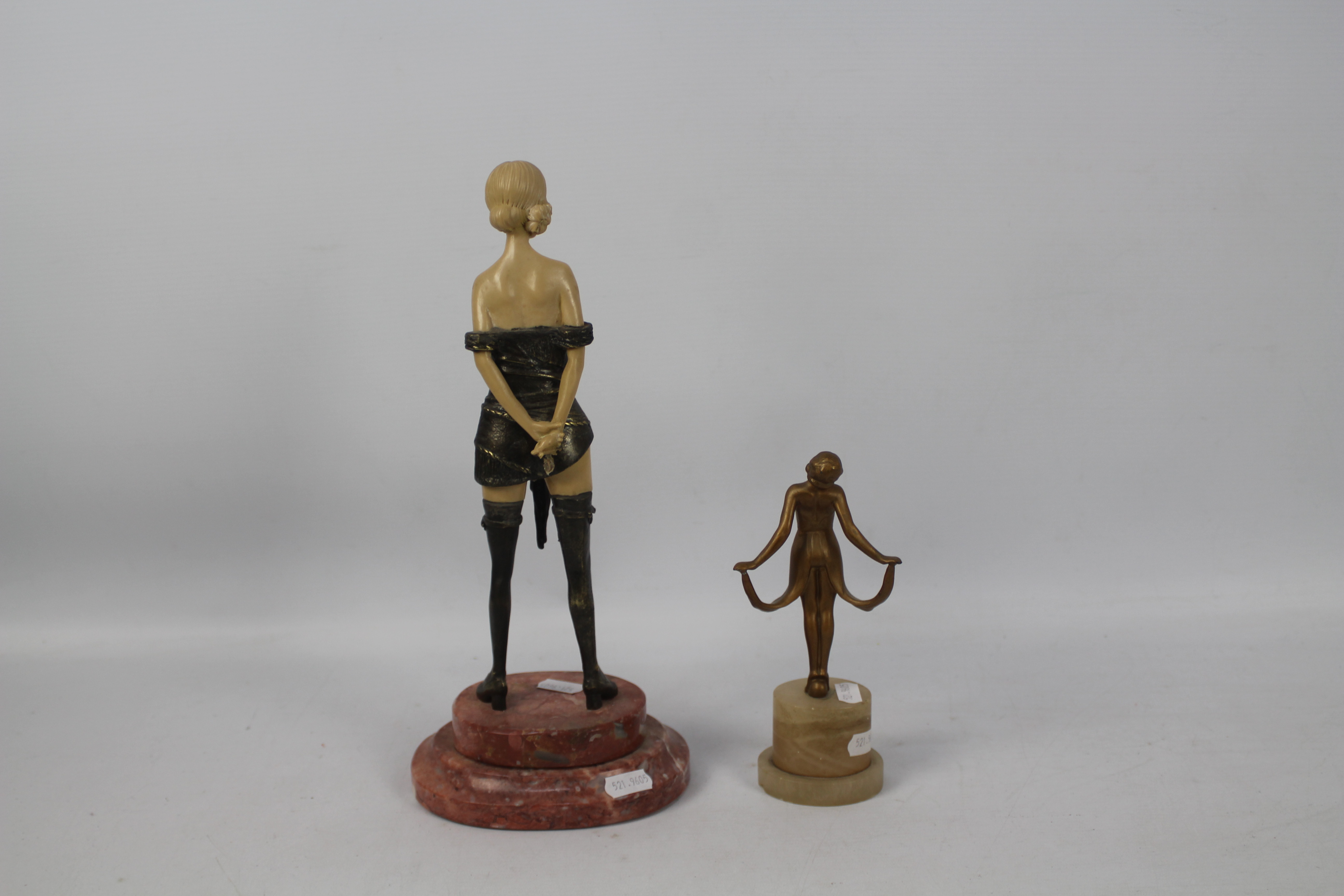 An Art Deco style cast metal and composition figure after Bruno Zach, - Image 2 of 12