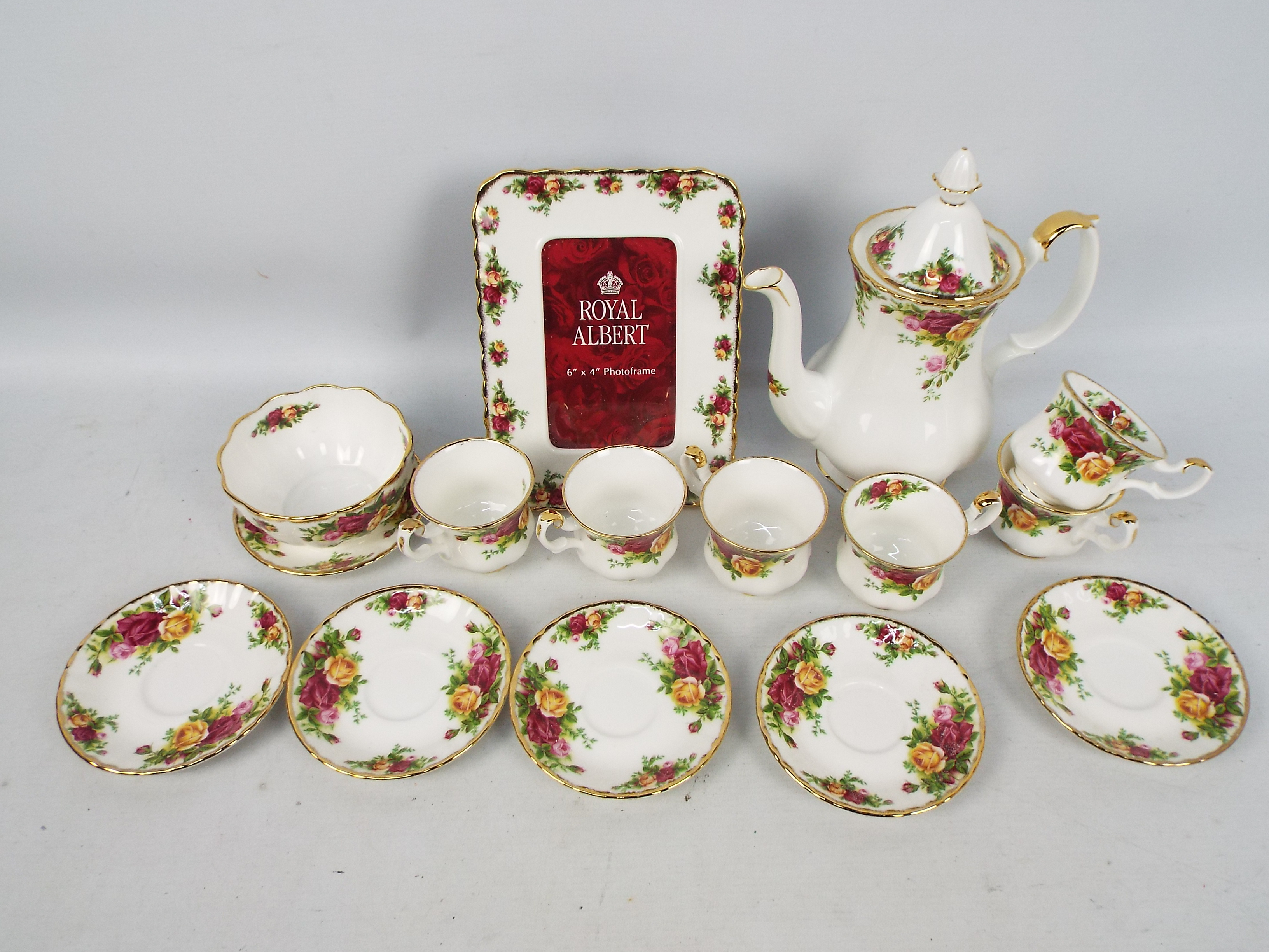 Royal Albert - An Old Country Roses pattern coffee service comprising coffee pot,