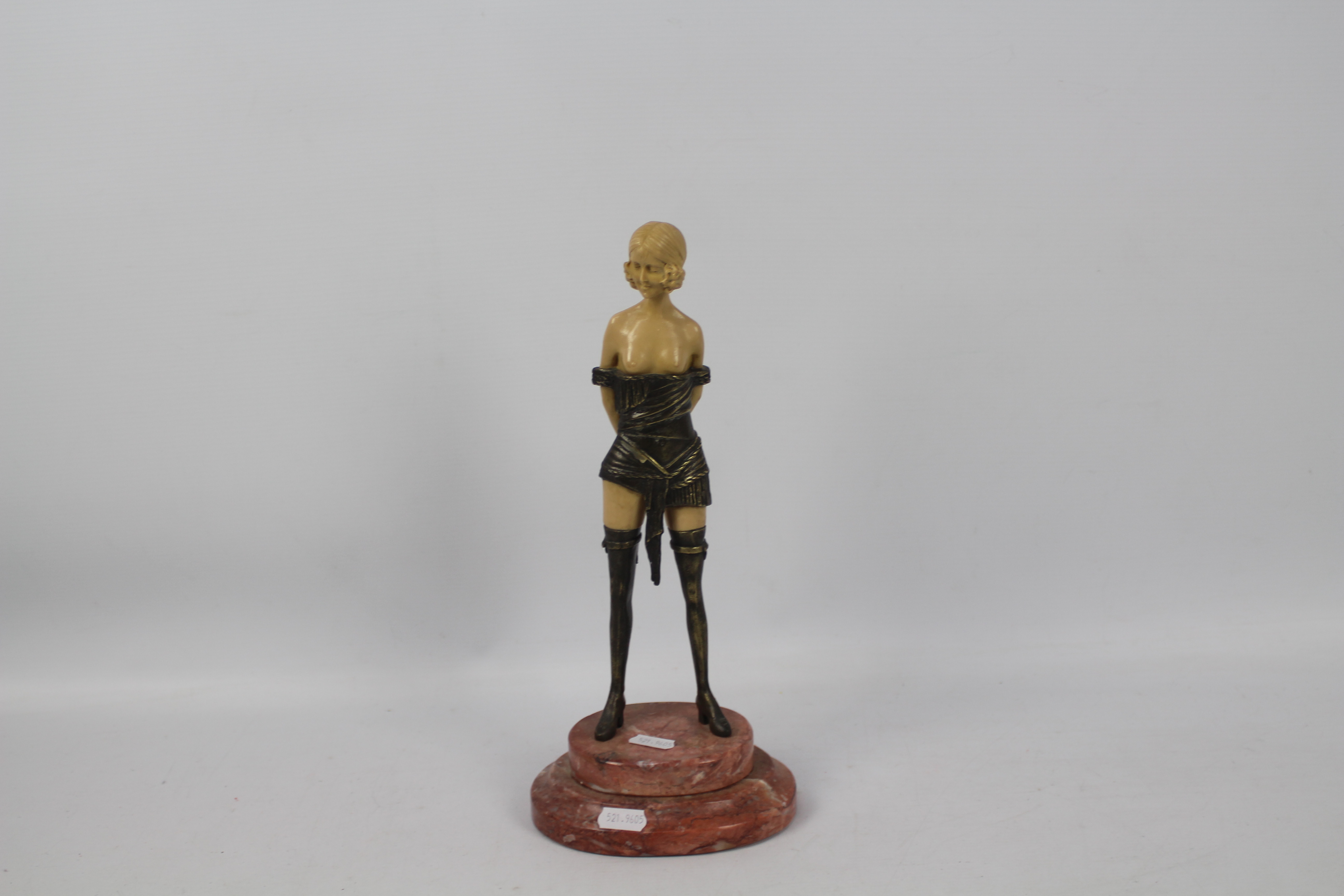 An Art Deco style cast metal and composition figure after Bruno Zach, - Image 3 of 12