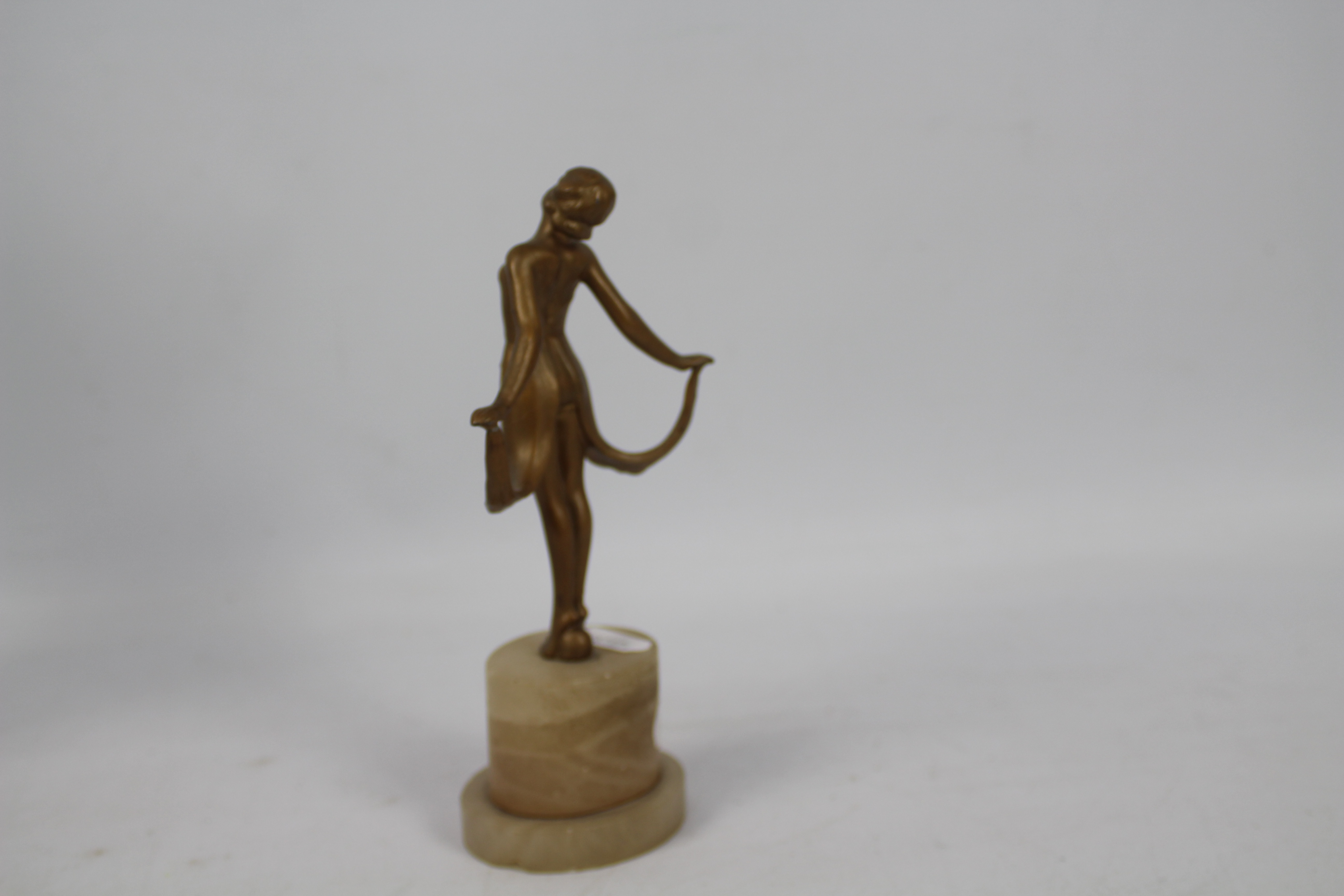 An Art Deco style cast metal and composition figure after Bruno Zach, - Image 11 of 12