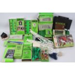 Subbuteo, Large box containing boxed teams, floodlights, 3 pitches, fences, boxed cup,