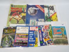 World Cup Football Items, Scorebooks, Card collections, Game cards, fixture lists,
