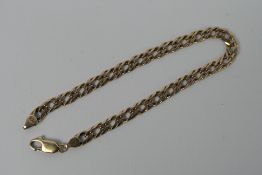 An Italian 9ct yellow gold bracelet, 21 cm (l), approximately 7.8 grams.