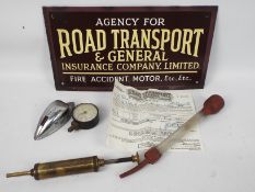 Automobilia - Vintage enamel advertising sign,