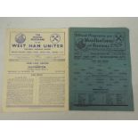 West Ham United Football Programmes,