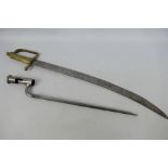 A British military socket bayonet, stamped with broad arrow, 41 cm blade,