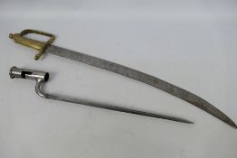 A British military socket bayonet, stamped with broad arrow, 41 cm blade,