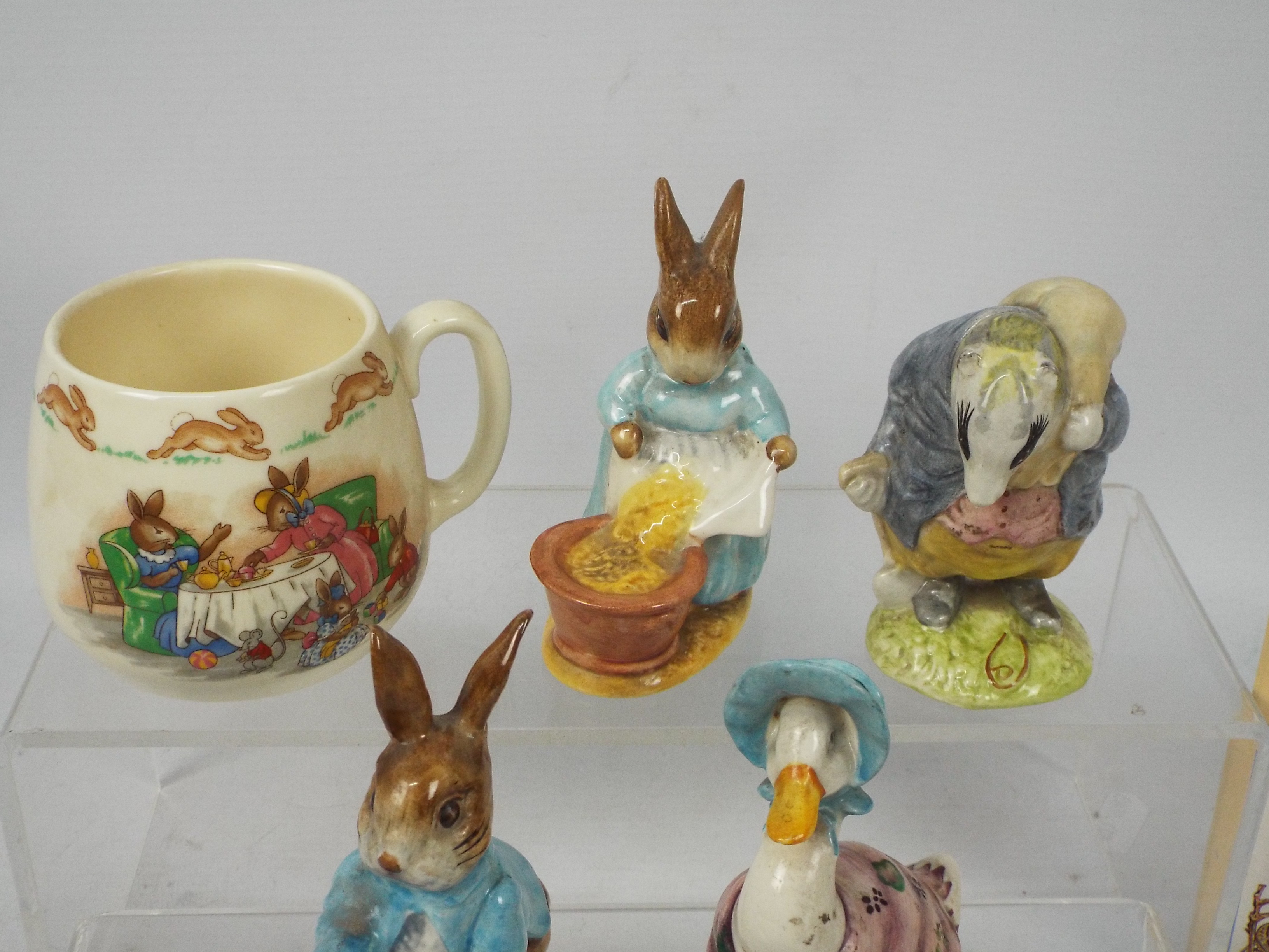 Four Beswick Beatrix Potter figures, a Bunnykins mug and other. - Image 3 of 4