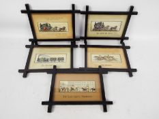 Five Victorian woven silk Stevengraph pictures,