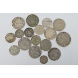 Silver Coins - A collection of continental silver and white metal coins comprising Italy: 2 Lire