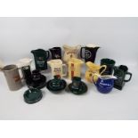 Breweriana - A collection of various water jugs, ashtrays and similar.