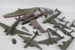 Model Airplanes and ships part assembled and painted.