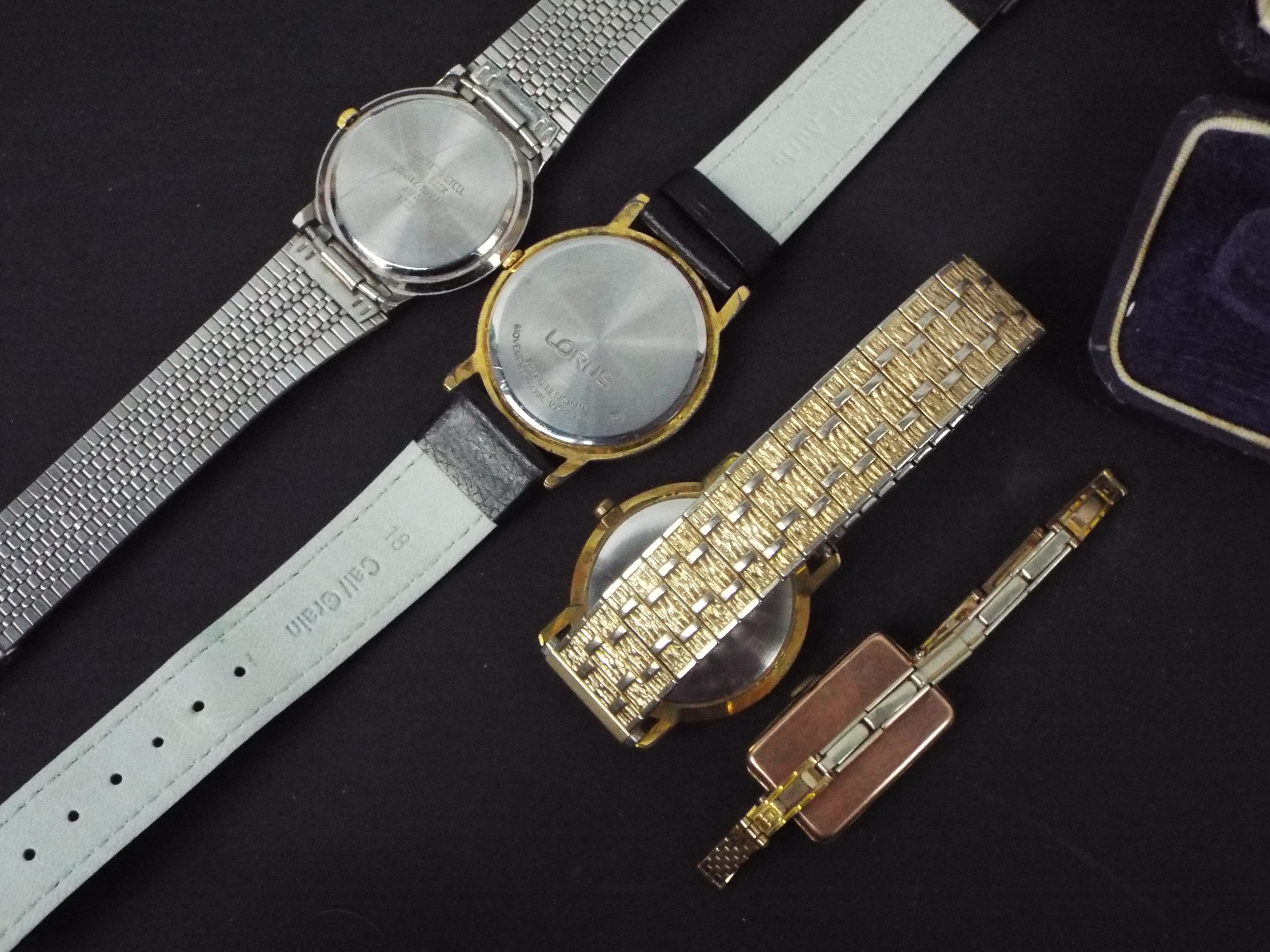 A small collection of wrist watches to include one with 9ct gold fronted case, a Rotary and similar. - Image 4 of 4