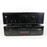 Stereo equipment comprising an Onkyo integrated stereo amplifier R1,
